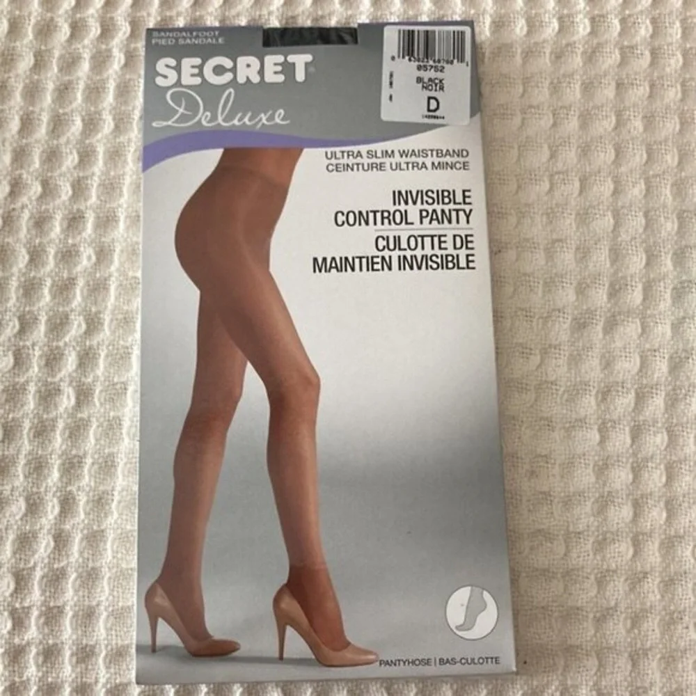 Secret Deluxe Invisible Control Panty Sheer Tights - Black